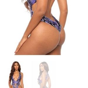 Purple snakeskin monokini